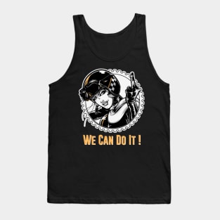 GIRL MOTORCYCLE RIDER - We Can Do It ! Tank Top